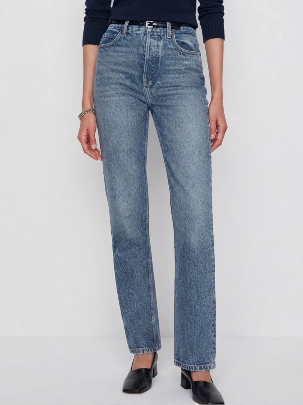 Reformation Cynthia High Rise Straight Jeans Blue Wash Size 27